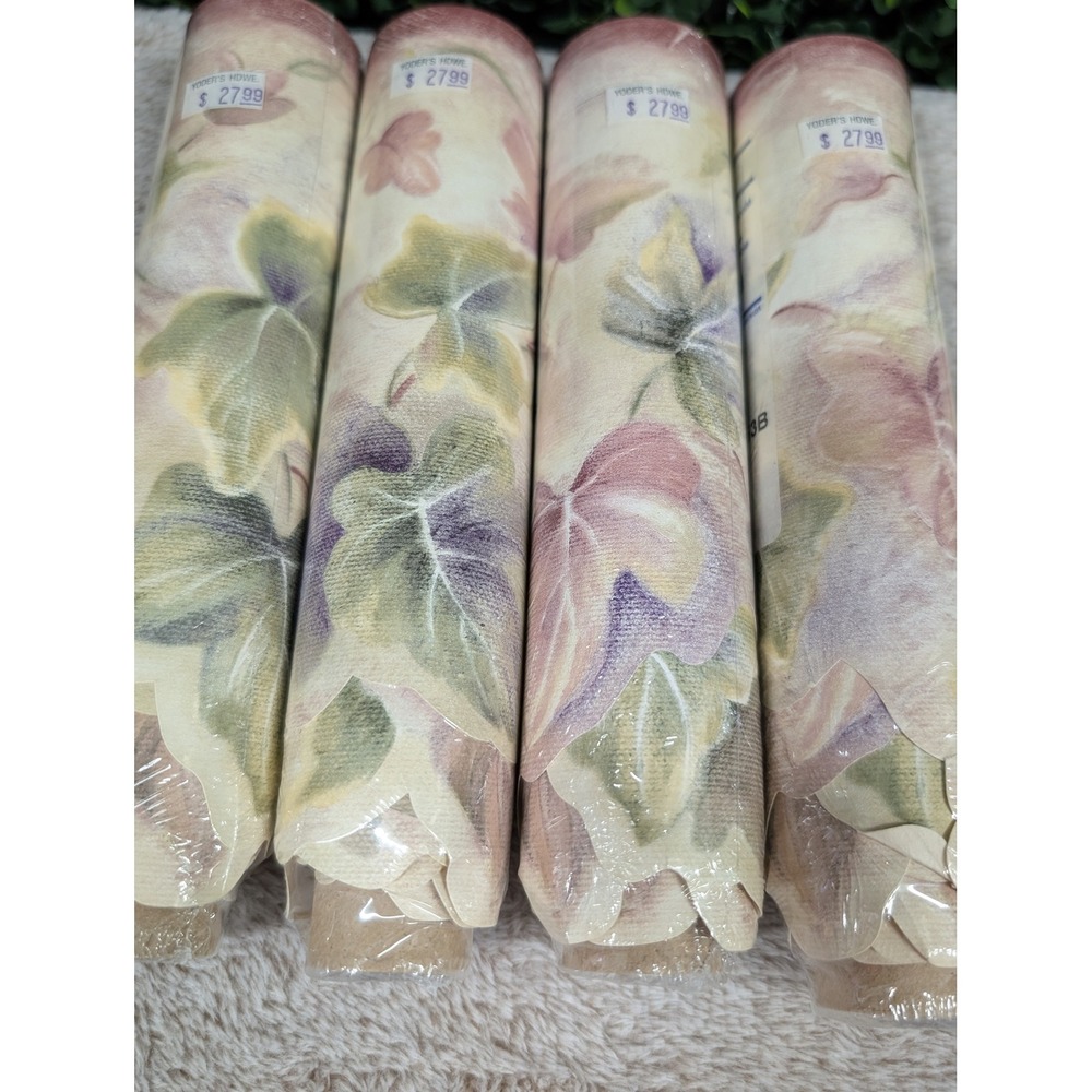 Chesapeake Floral Ivy Leaf Wallpaper Border 4 Rolls Cottagecore Die Cut Scallop - Picture 2 of 7